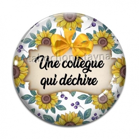 Cabochon Verre - une collègue qui déchire