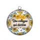 Pendentif Cabochon Argent - une collègue qui déchire