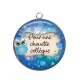Pendentif Cabochon Argent - pour une chouette collègue