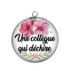 Pendentif Cabochon Argent - une collègue qui déchire