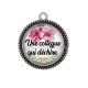 Pendentif Cabochon Argent - une collègue qui déchire