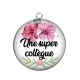 Pendentif Cabochon Argent - une super collègue
