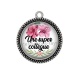 Pendentif Cabochon Argent - une super collègue