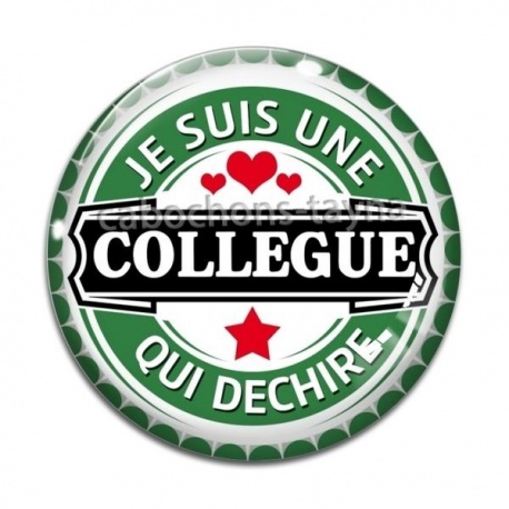 Cabochon Verre - je suis une collègue qui déchire