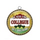 Pendentif Cabochon Argent - je suis une collègue qui déchire
