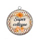 Pendentif Cabochon Argent - super collègue