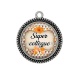 Pendentif Cabochon Argent - super collègue