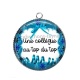 Pendentif Cabochon Argent - une collègue au top du top