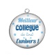 Pendentif Cabochon Argent - meilleur collègue de tout l'univers