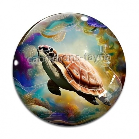 Cabochon Verre - tortue