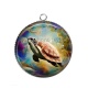 Pendentif Cabochon Argent - tortue