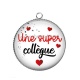 Pendentif Cabochon Argent - une super collègue
