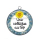 Pendentif Cabochon Argent - une collègue au top