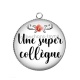 Pendentif Cabochon Argent - une super collègue
