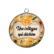 Pendentif Cabochon Argent - une collègue qui déchire