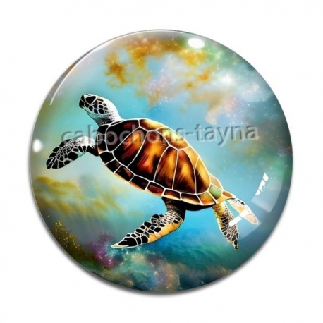 Cabochon Verre - tortue
