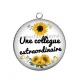 Pendentif Cabochon Argent - une collègue extraordinaire