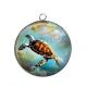 Pendentif Cabochon Argent - tortue