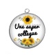 Pendentif Cabochon Argent - une super collègue