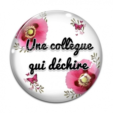 Cabochon Verre - une collègue qui déchire