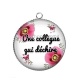 Pendentif Cabochon Argent - une collègue qui déchire