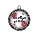 Pendentif Cabochon Argent - une collègue qui déchire