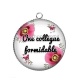 Pendentif Cabochon Argent - une collègue formidable