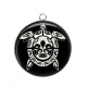 Pendentif Cabochon Argent - tortue