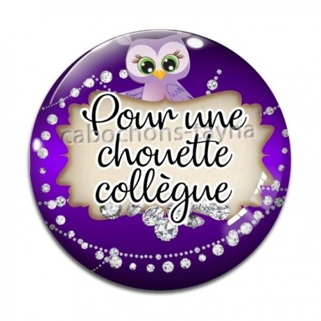 Cabochon Verre - pour une chouette collègue