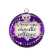 Pendentif Cabochon Argent - pour une chouette collègue