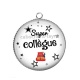 Pendentif Cabochon Argent - super collègue
