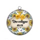 Pendentif Cabochon Argent - une collègue en or