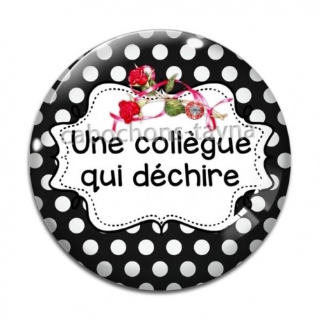 Cabochon Verre - une collègue qui déchire