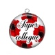 Pendentif Cabochon Argent - super collègue