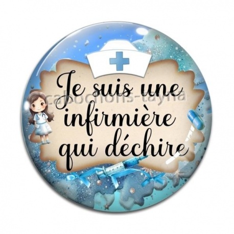 Cabochon Verre - je suis une infirmière qui déchire