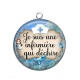 Pendentif Cabochon Argent - je suis une infirmière qui déchire