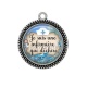 Pendentif Cabochon Argent - je suis une infirmière qui déchire