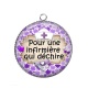Pendentif Cabochon Argent - pour une infirmière qui déchire