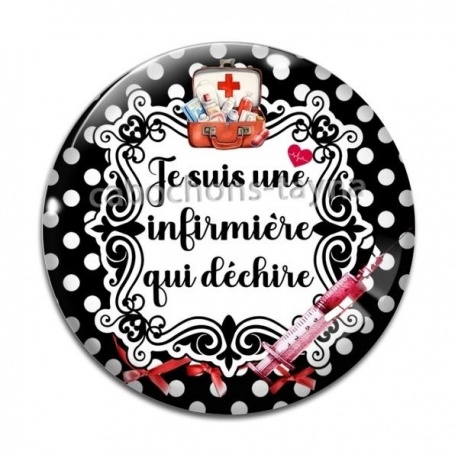 Cabochon Verre - je suis une infirmière qui déchire