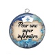 Pendentif Cabochon Argent - pour une super infirmière