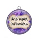 Pendentif Cabochon Argent - une super infirmière