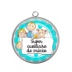 Pendentif Cabochon Argent - super auxiliaire de crèche