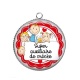 Pendentif Cabochon Argent - super auxiliaire de crèche