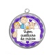 Pendentif Cabochon Argent - super auxiliaire de crèche