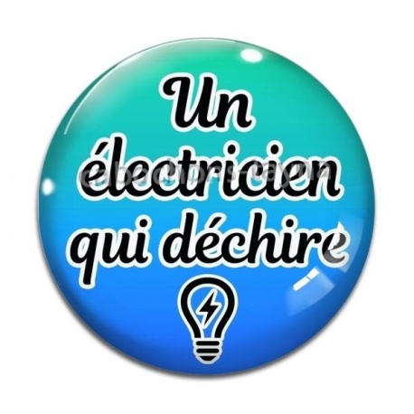 Cabochon Verre - un électricien qui déchire