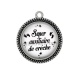 Pendentif Cabochon Argent - super auxiliaire de crèche