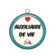 Pendentif Cabochon Argent - auxiliaire de vie