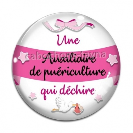 Cabochon Verre - une auxiliaire de puériculture qui déchire