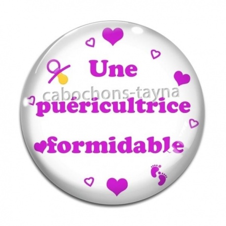 Cabochon Verre - une puéricultrice formidable
