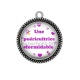 Pendentif Cabochon Argent - une puéricultrice formidable